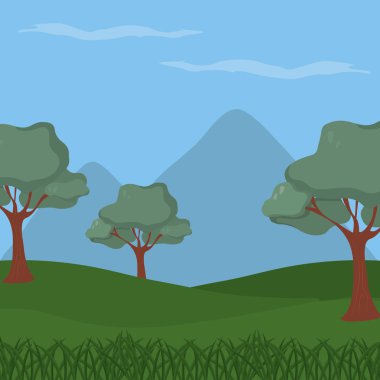 Orman yatay çizgi film