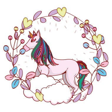 Tek boynuzlu at yaprakları düzenleme ile