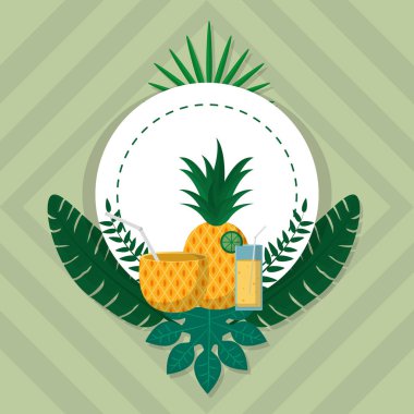 tropik yaprak çerçevesi