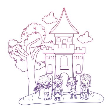 bozulmuş anahat korkunç kale ile insanlar komik çocuk