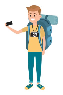 Backpacker turist adam