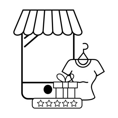 e-ticaret mağaza online çizgi film