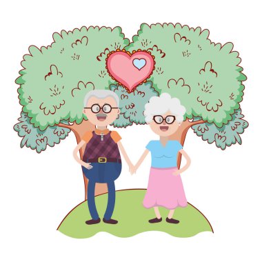 yaşlı çift çizgi film