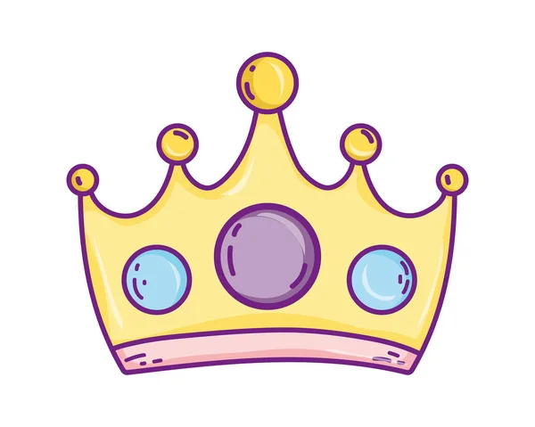 Rainha coroa desenhos animados — Vetor de Stock