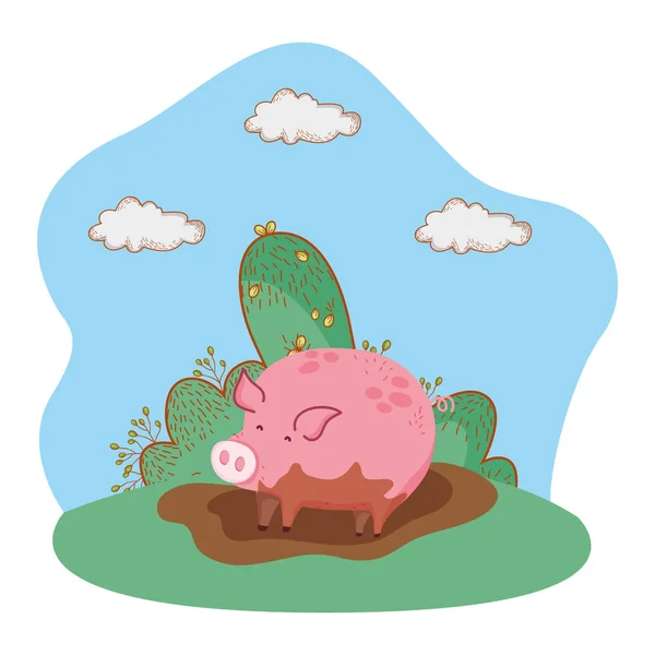 Cute farm cartoon — Stock Vector