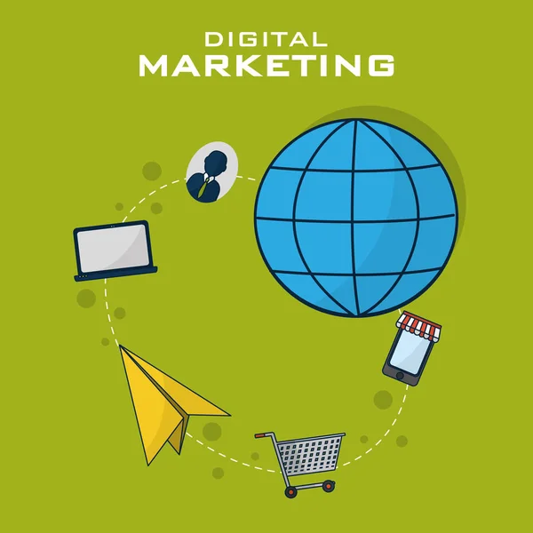 Negocio de marketing digital — Archivo Imágenes Vectoriales