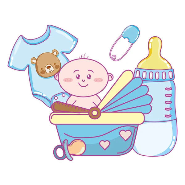 Baby sprcha kreslený — Stockový vektor