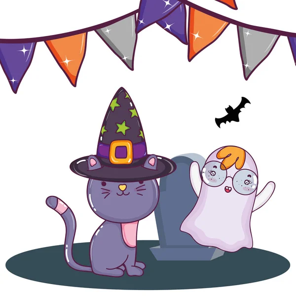 Dibujos animados lindo Halloween — Vector de stock