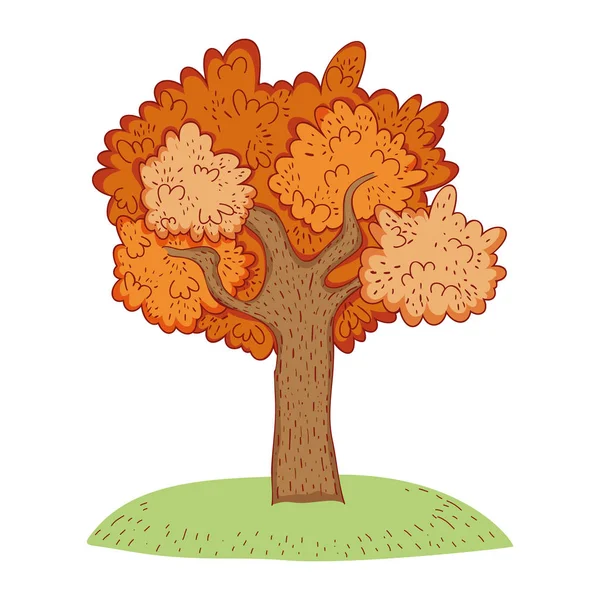 秋の木の漫画 — ストックベクタ