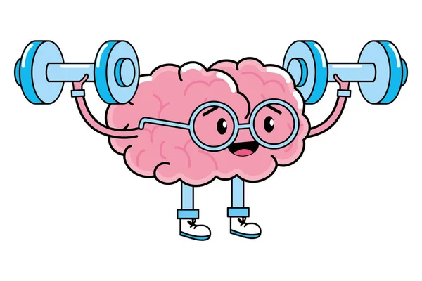 Bande dessinée cerveau mignon — Image vectorielle