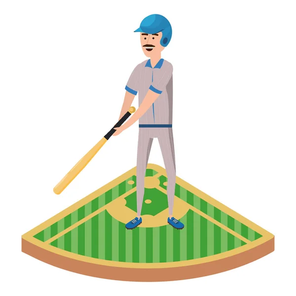 Joueur de baseball dessin animé — Image vectorielle