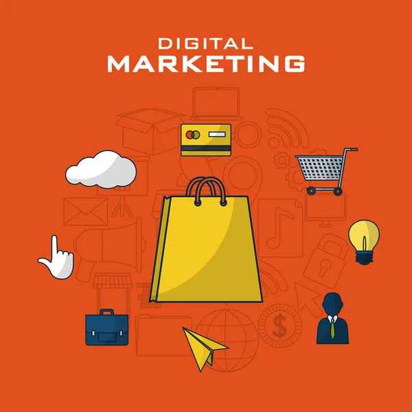 Entreprise de marketing numérique — Image vectorielle