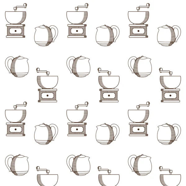 Kaffee Muster Hintergrund — Stockvektor