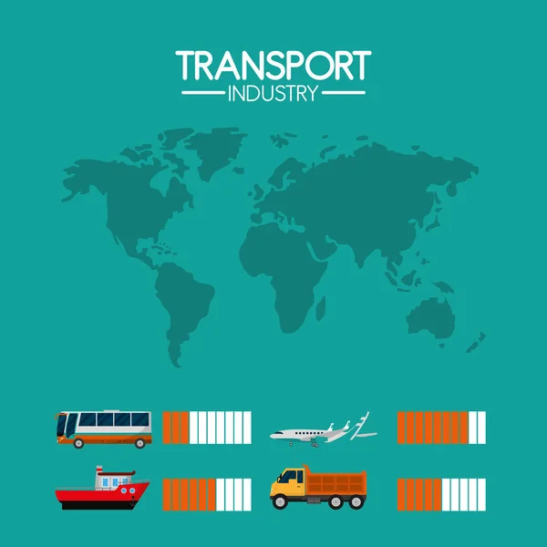 Concepto de industria del transporte — Vector de stock