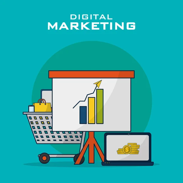 Negócio de marketing digital — Vetor de Stock