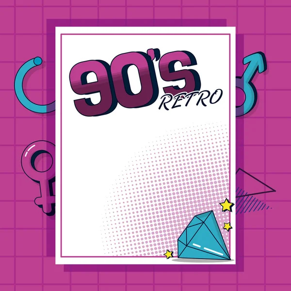 90s diseño de tarjetas retro — Archivo Imágenes Vectoriales