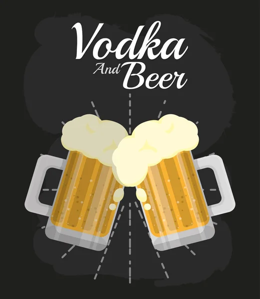 Vodka et bière — Image vectorielle