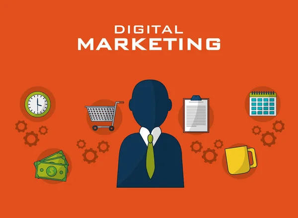 Negócio de marketing digital — Vetor de Stock