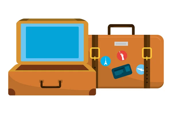 Travel luggage cartoon — Stock Vector