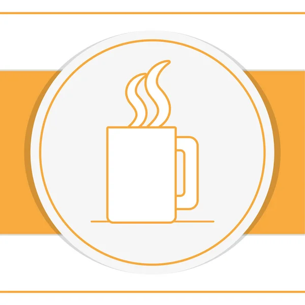 Hot coffee cup over round icon — Stock Vector