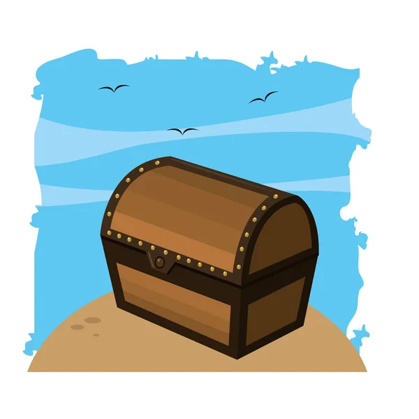 Закритий дерев'яний об'єкт скриньки — стоковий вектор