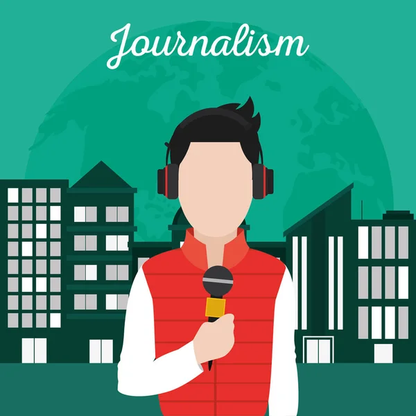 Gazetecilik ve gazeteci — Stok Vektör