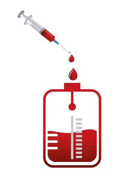 Isolerade blod injektion och väska design — Stock vektor
