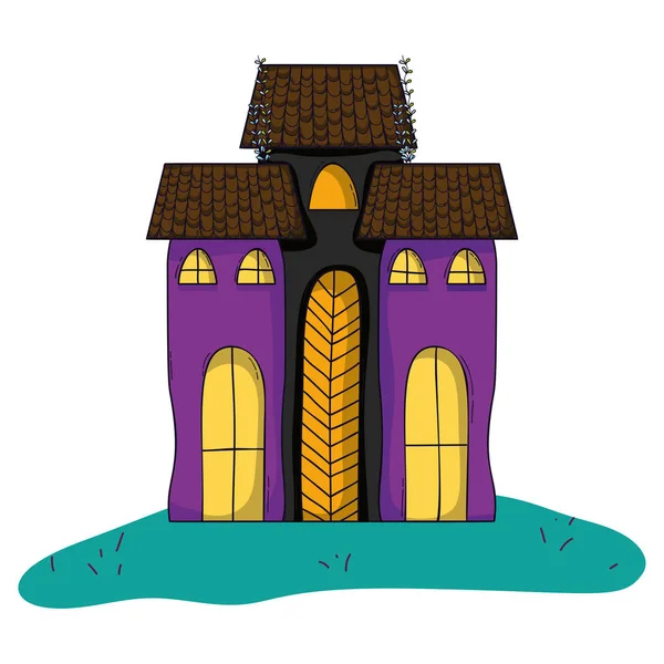 Horror castle building architecture style — Stock Vector