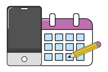 teknoloji smartphone çizgi film