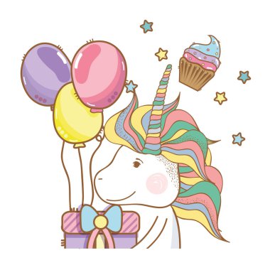 İyi ki doğdun tek boynuzlu at karikatürler