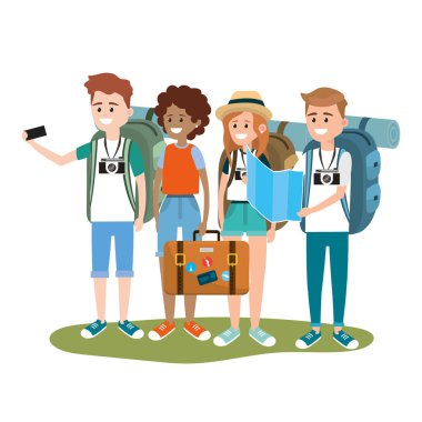 Genç arkadaşlar turist