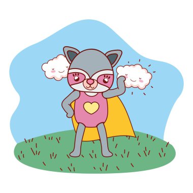 süper kahraman Rakun açık havada çizgi film