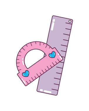 protactor ve cetvel okul gereçleri tarzı