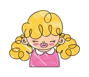 kıvırcık saç modeli ve bluz ile rendelenmiş mutlu kız