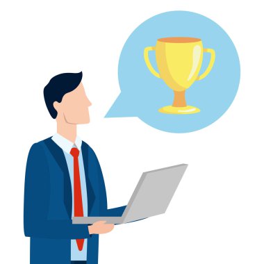 başarılı bir iş adamı avatar çizgi film