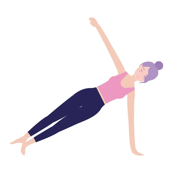 Vrouw en yoga — Stockvector