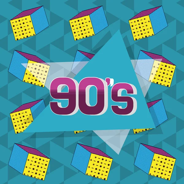 90s retro kaart ontwerp — Stockvector