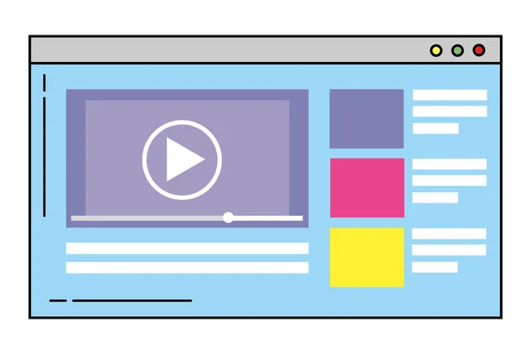 Site de vídeo online — Vetor de Stock