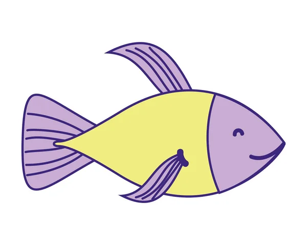 Lindo peces tropicales mar animal — Vector de stock