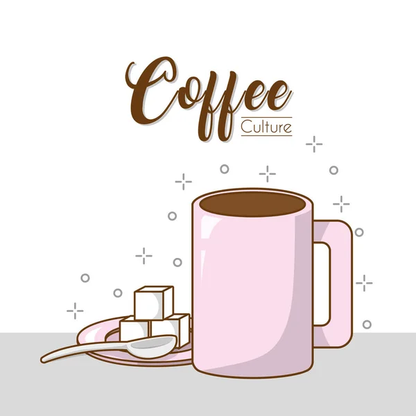 Coffee culture concept — Stock Vector