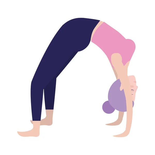 Vrouw en yoga — Stockvector