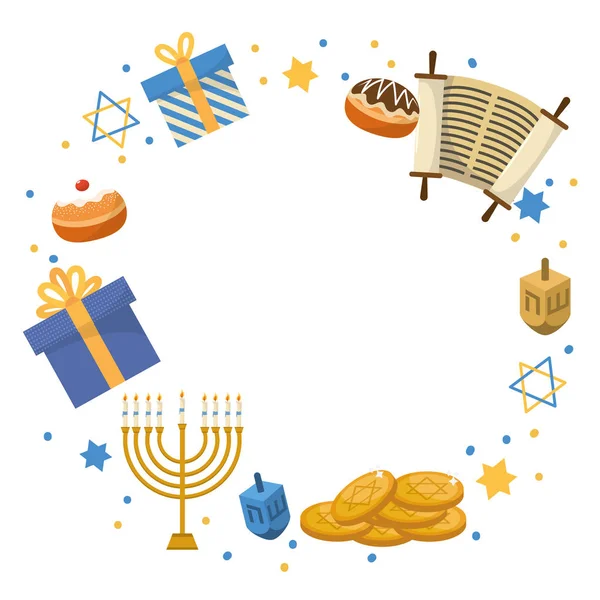 Hanukkah party cartoon — Stock Vector