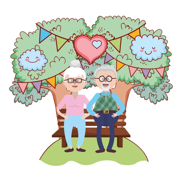 Cartoon eines älteren Ehepaares — Stockvektor
