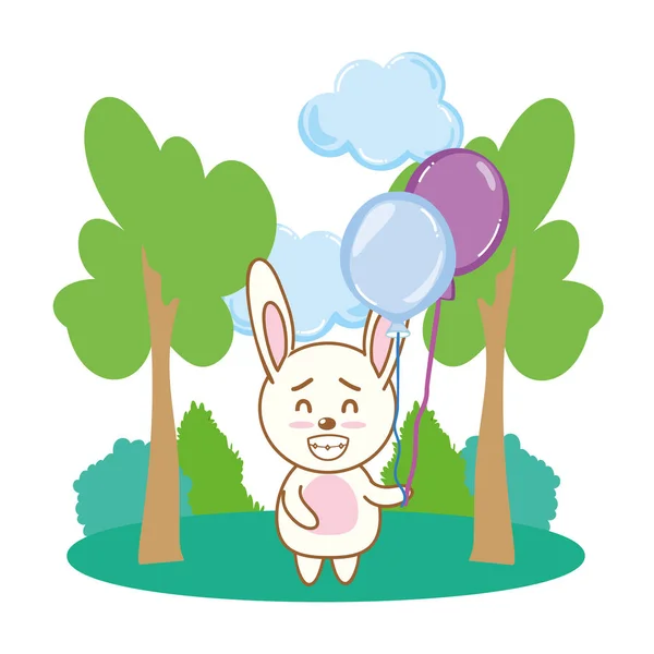 Rabbit birthday cartoon — Stock Vector