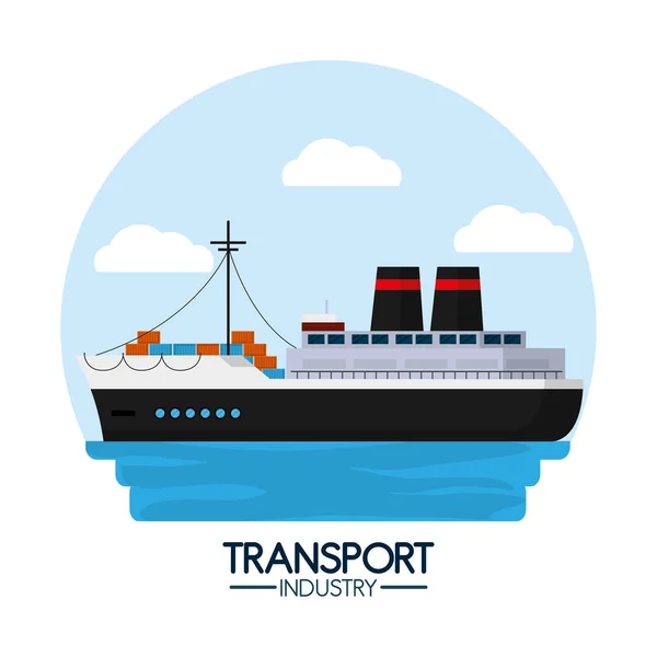 Maritime transport industry — Stock Vector