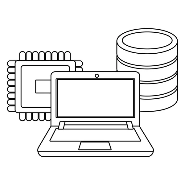 Technologie Computing Cartoon — Stockvektor