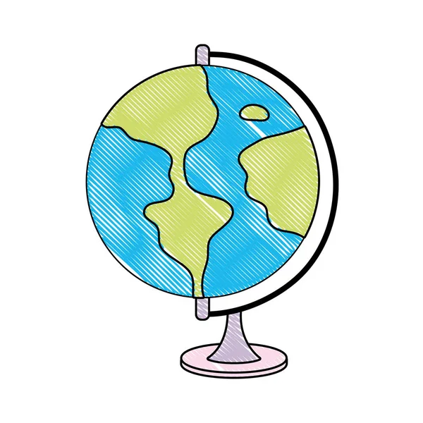 Doodle circle bureau de carte géographique mondiale — Image vectorielle