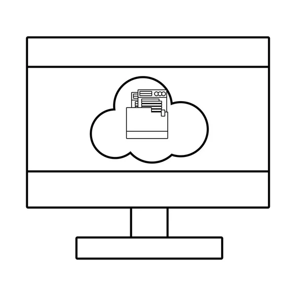 Technologie Computing Cartoon — Stockvektor