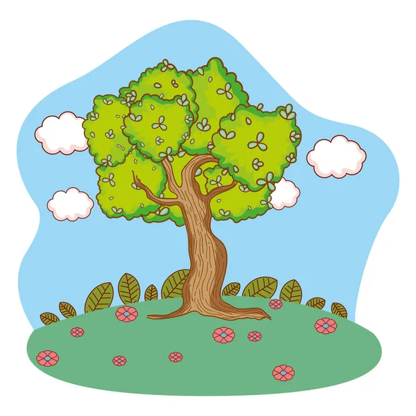 Al aire libre paisaje paisaje dibujos animados — Vector de stock