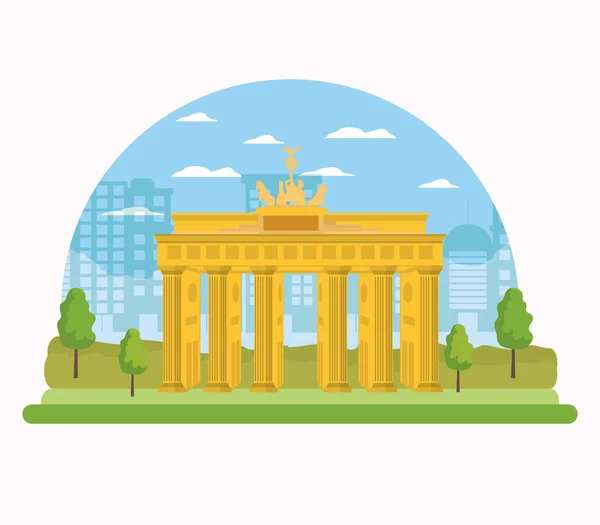 Europe monuments scenery — Stock Vector